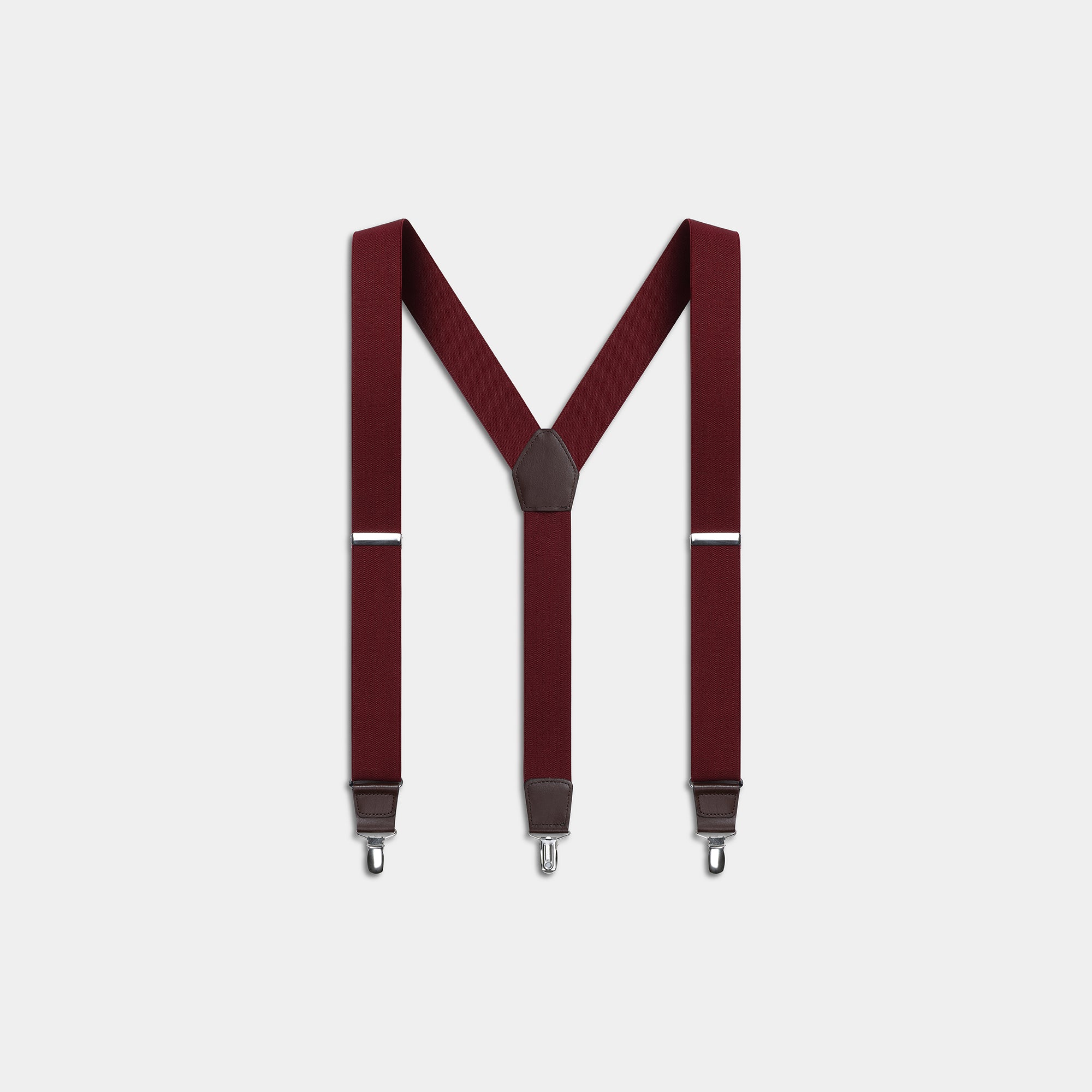Miguel Bellido Tirantes bretelle elastiche lisce bordeaux con pinze