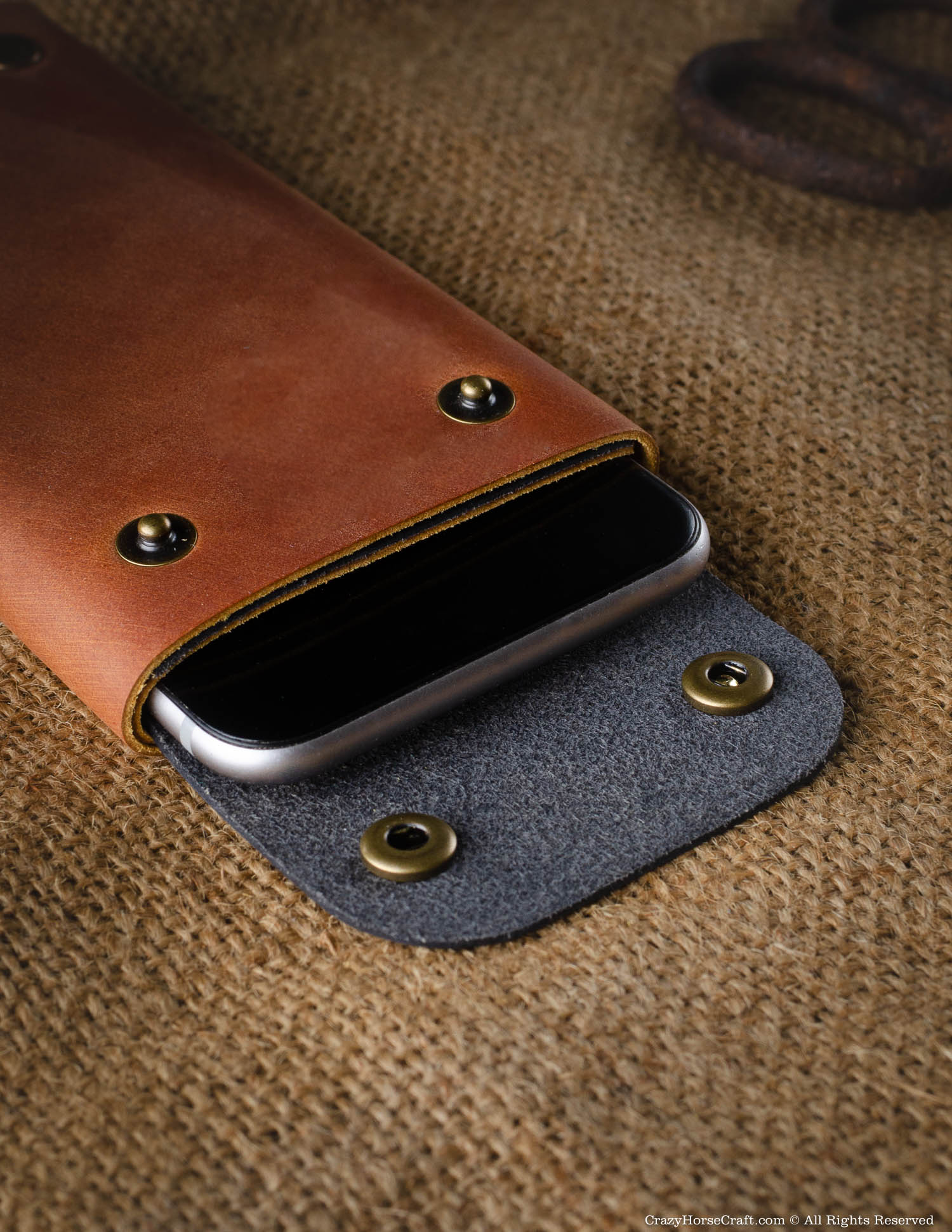 Crazy Horse Craft Minimalist Series portafoglio custodia iPhone Classic Brown
