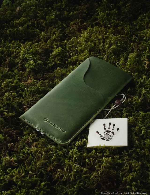 Crazy Horse Craft Phone Cases Leather Phone Case/Wallet custodia iPhone Alpine Green