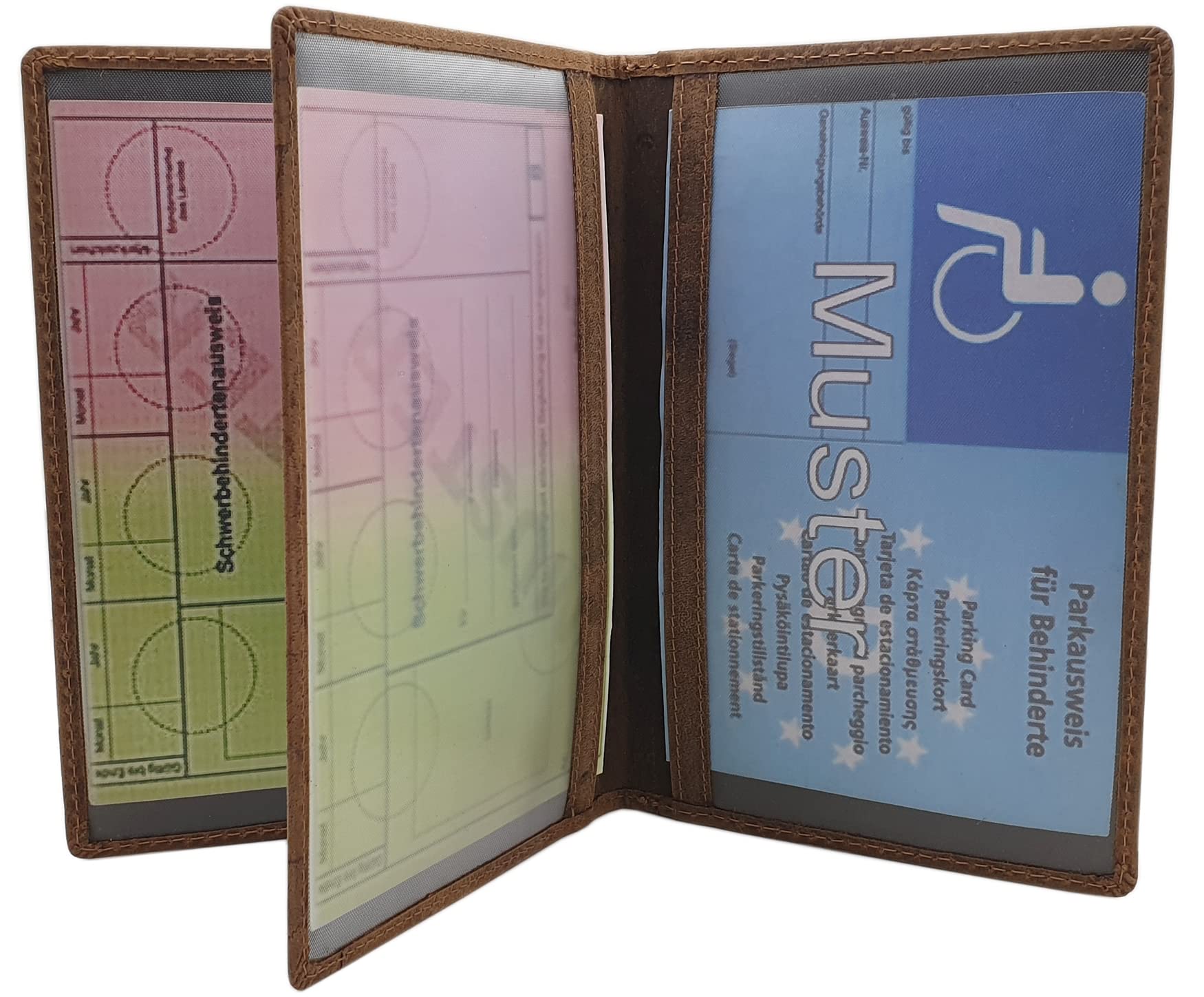 myledershop Karten- und Ausweisetuis porta documenti motivo pesce pelle bufalo