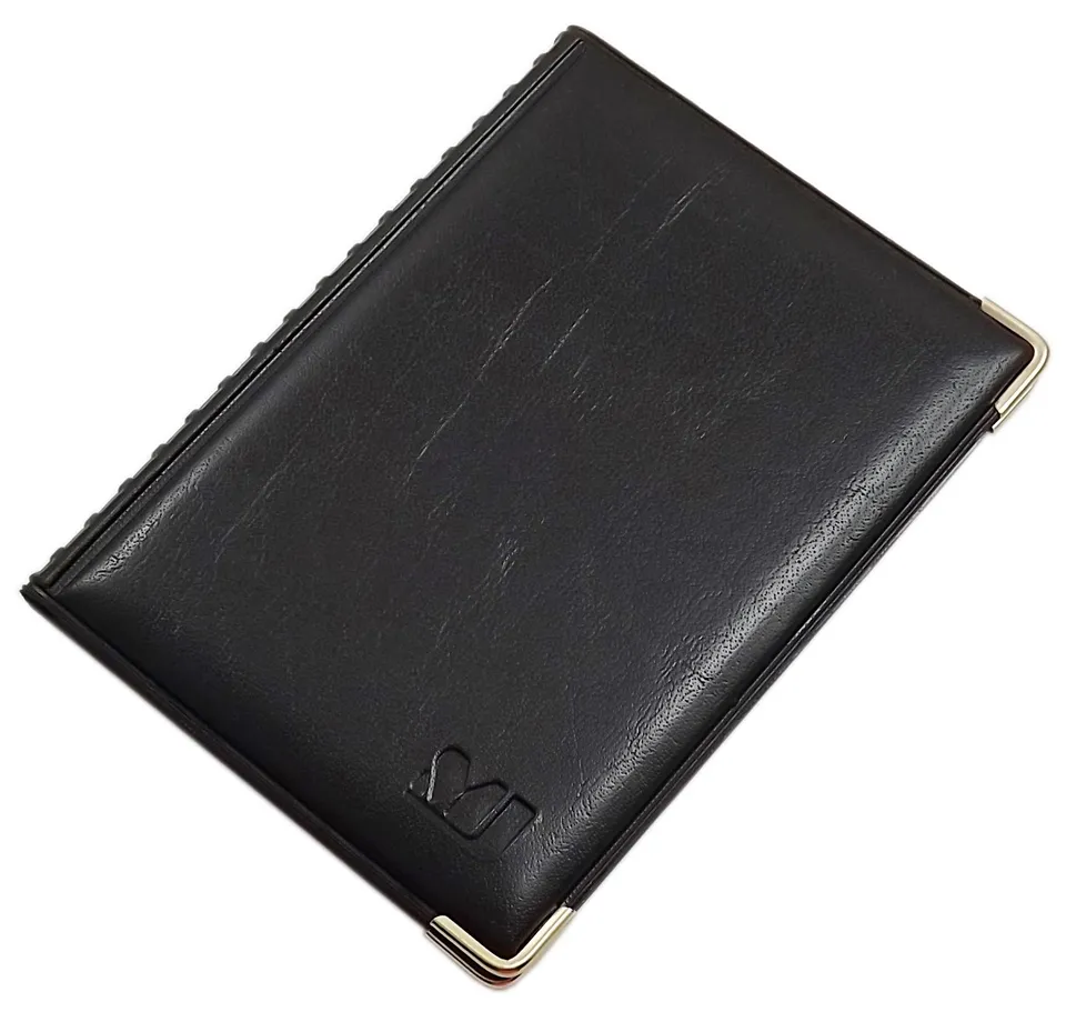 myledershop Karten- und Ausweisetuis porta documenti Design 2 Nero 4 scomparti