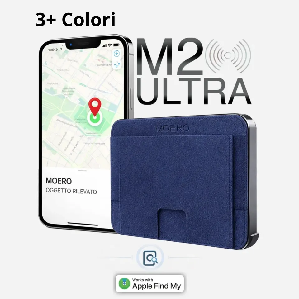 Moero Linea M2 Ultra Superior portafoglio MagSafe blu RFID
