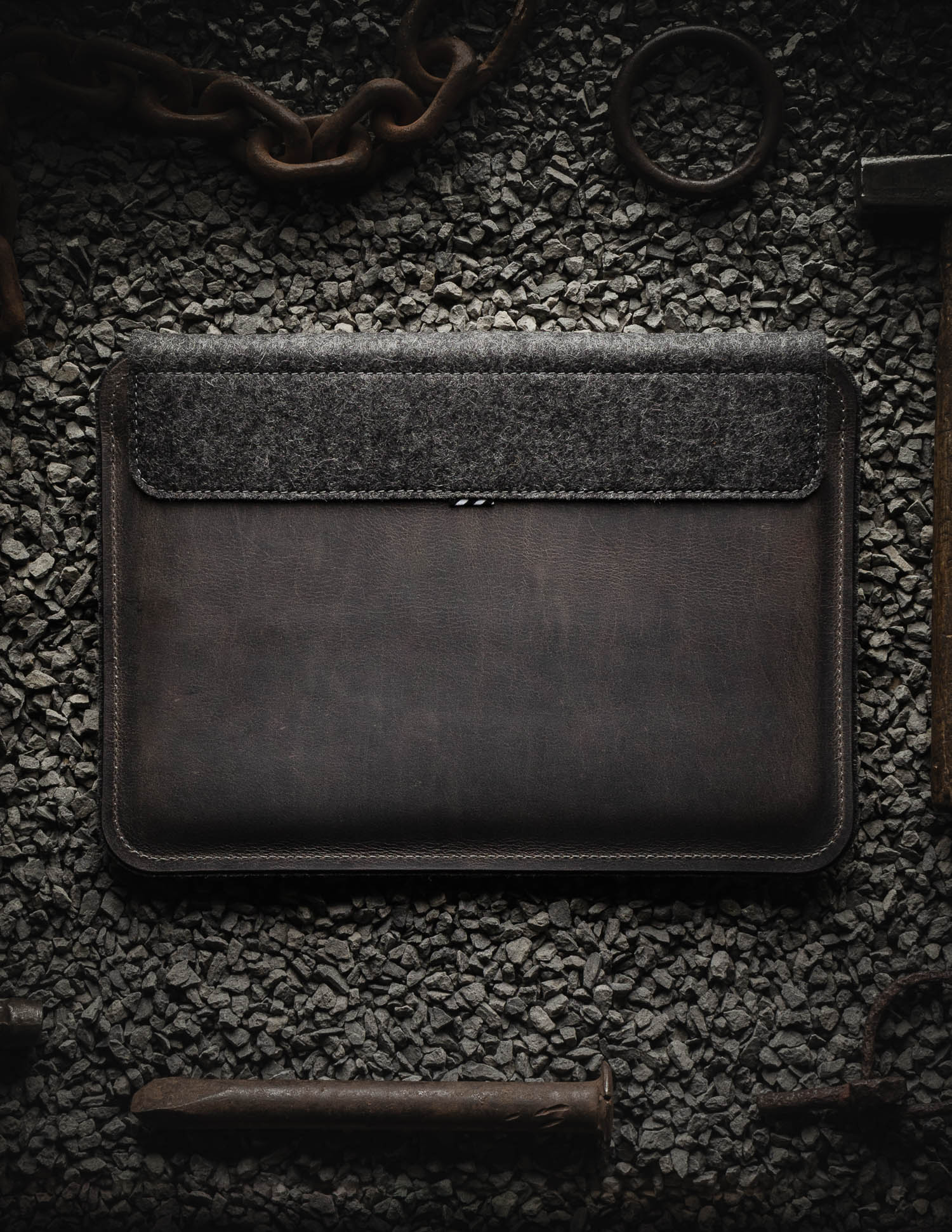 Crazy Horse Craft MacBook Cases Leather MacBook Pro Air sleeve custodia grigio pietra