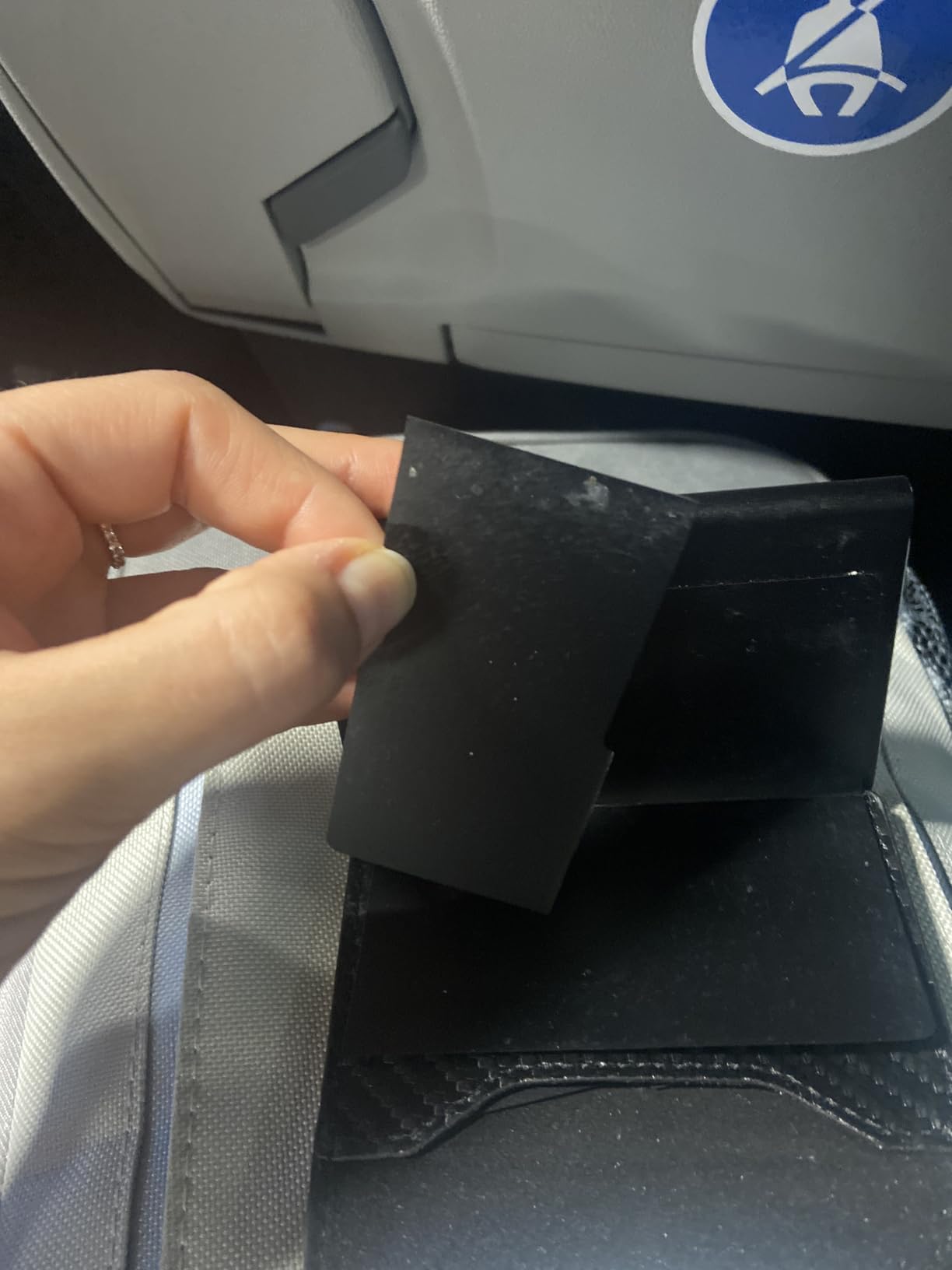 TENBST Card Holder portacarte uomo slim nero RFID con zip