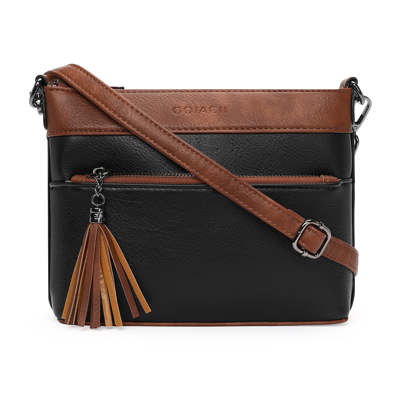 GOIACII BAG borsa hobo a tracolla donna nera con tasca posteriore