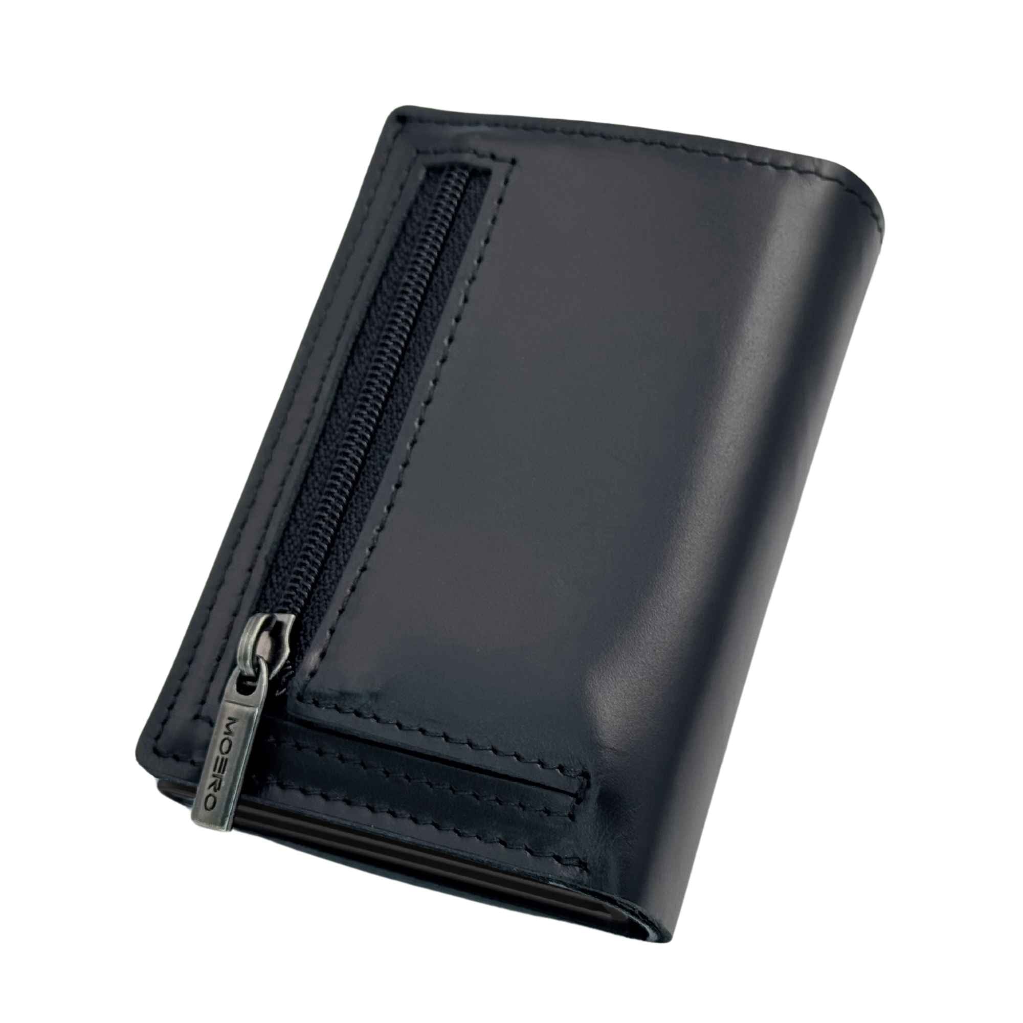 Moero Linea PRO PRO PLUS Zip portafoglio nero in pelle RFID