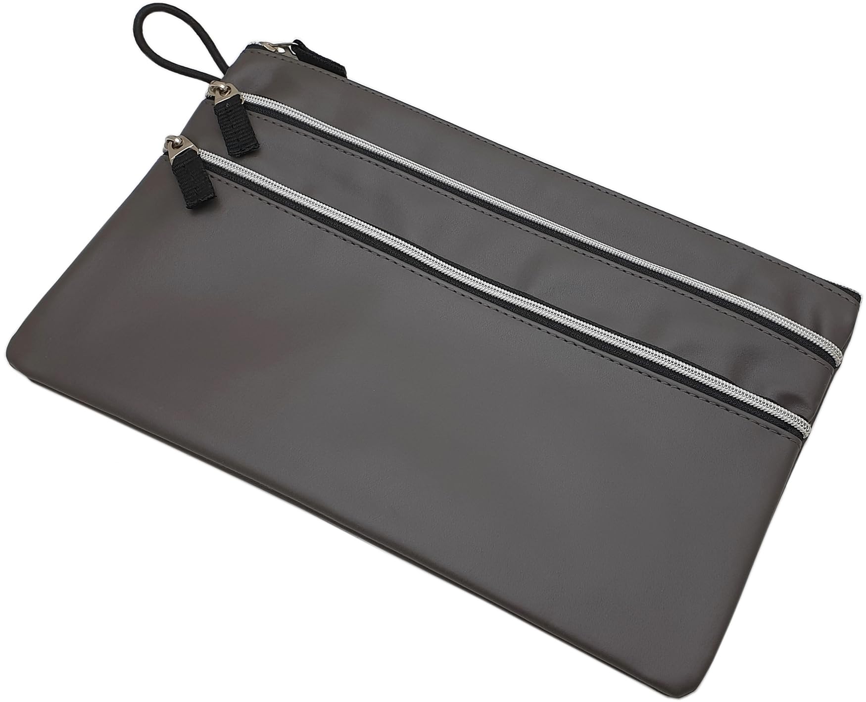 myledershop Banktaschen portafoglio grande grigio a 3 scomparti