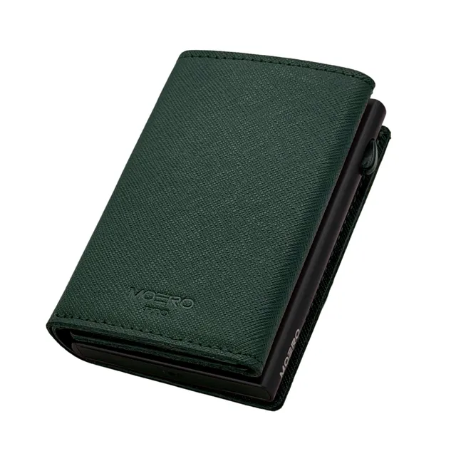Moero Linea PRO PRO PLUS Zip Saffiano portafoglio verde foresta RFID