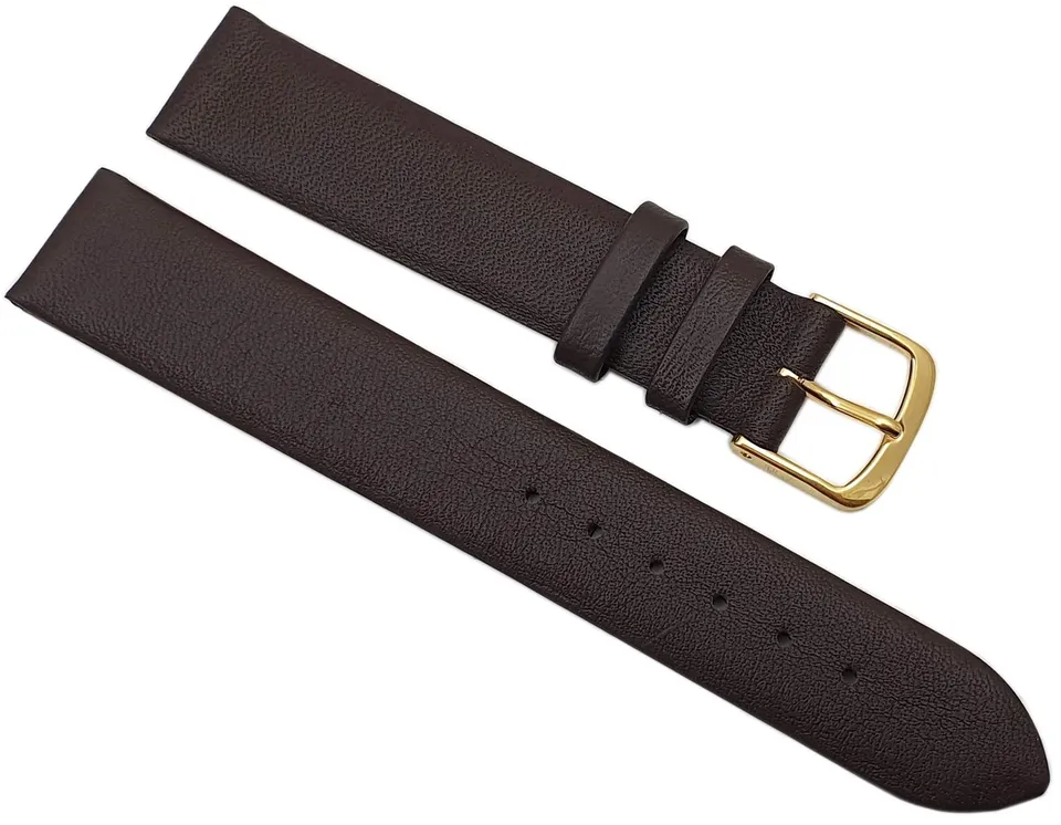 myledershop Uhrenarmbänder cinturino orologio 17 mm marrone pelle di vitello