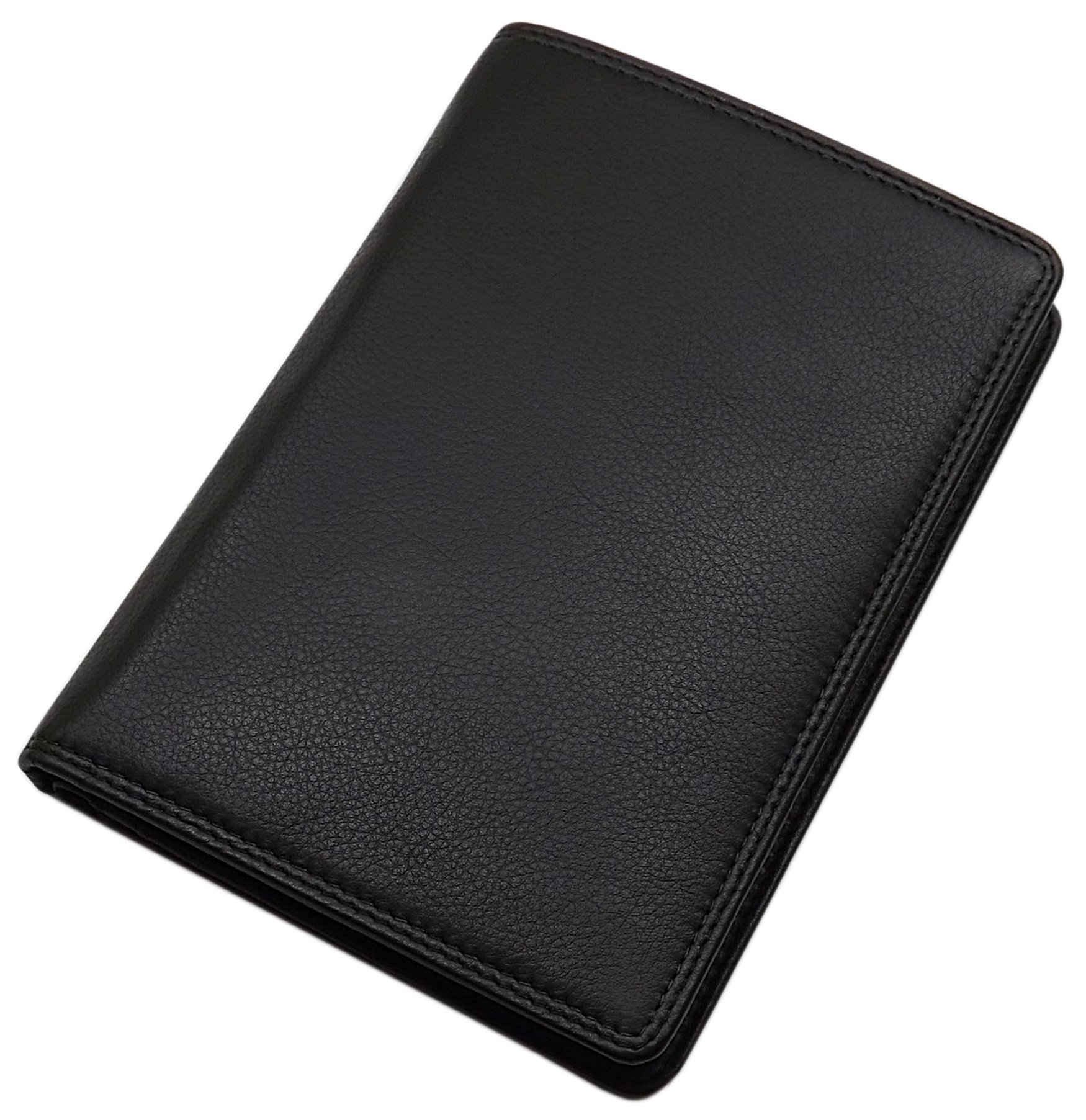 myledershop Herren Geldbörsen portafoglio grande nero vacchetta nappa