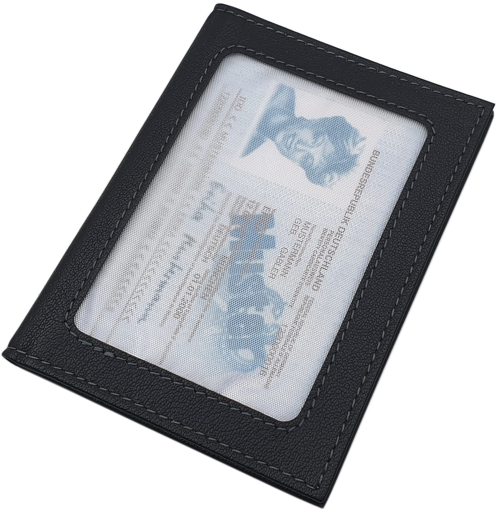 myledershop Karten- und Ausweisetuis porta carte nero pelle di bufalo