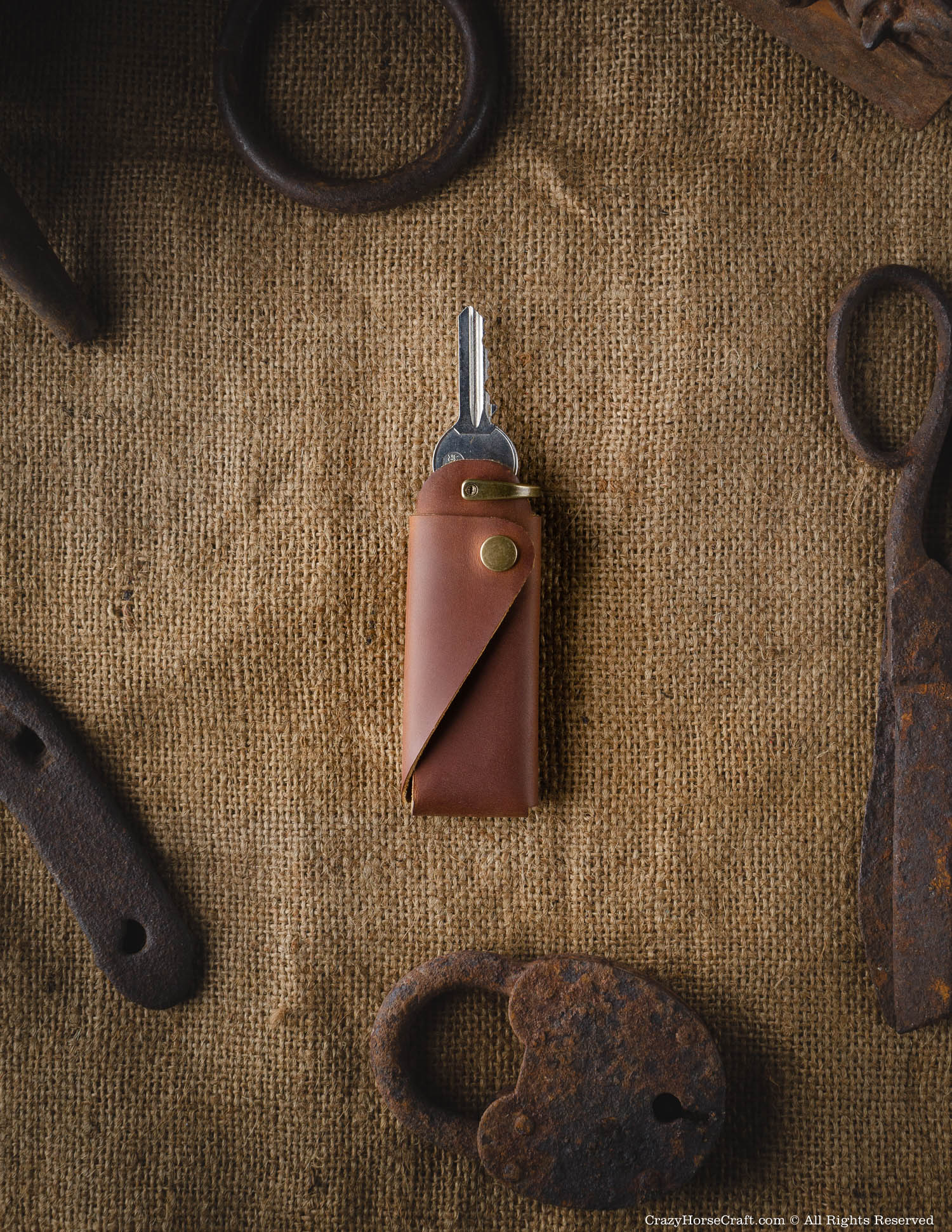 Crazy Horse Craft Minimalist Series Minimalist Leather Key Organiser/Holder portachiavi pelle Classic Brown