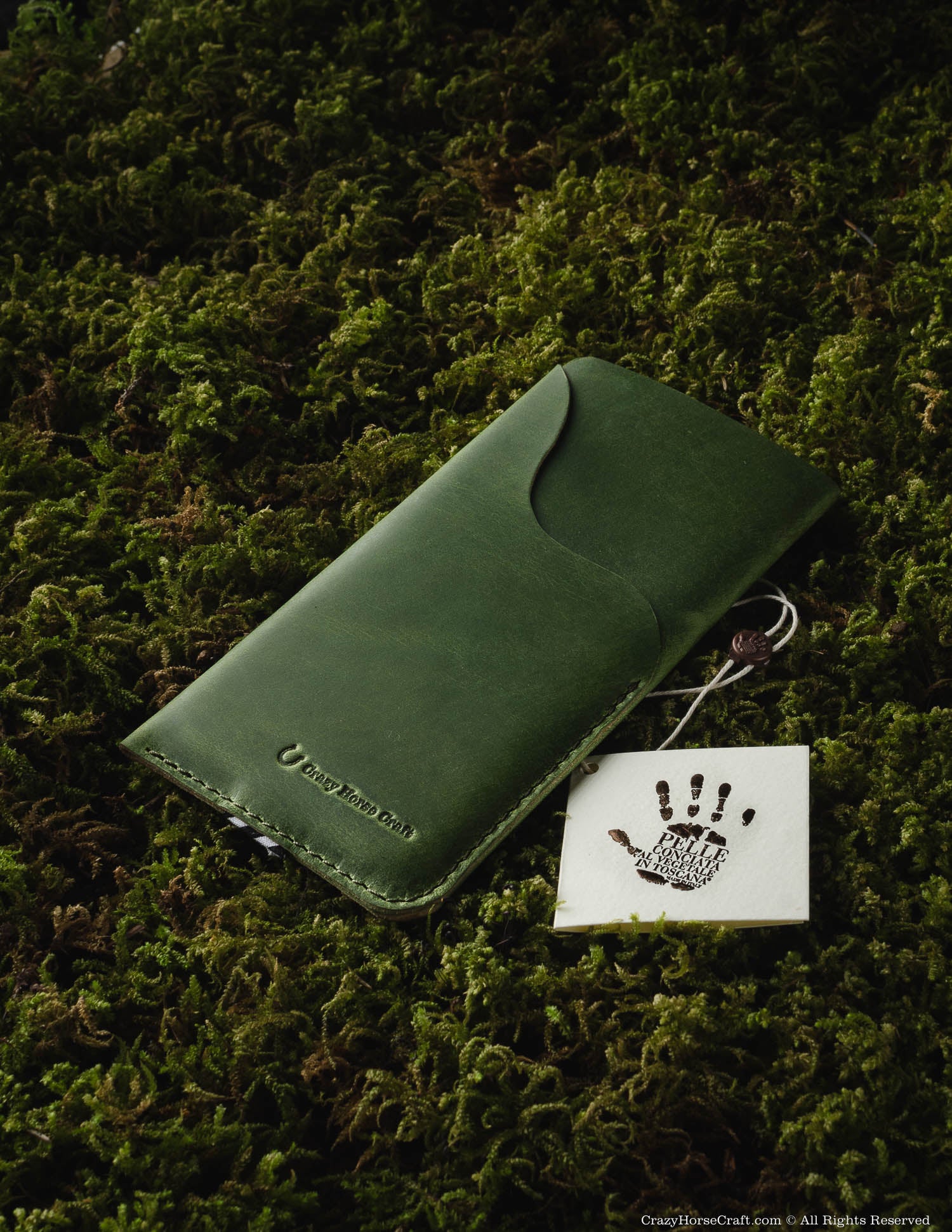 Crazy Horse Craft Phone Cases Leather Phone Case/Wallet custodia iPhone Alpine Green