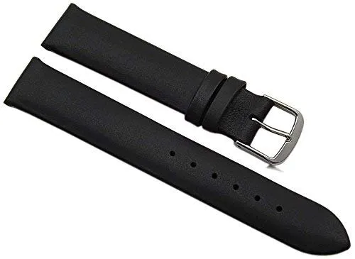 myledershop Uhrenarmbänder 17mm cinturino orologio nero pelle di vitello Made in Germany