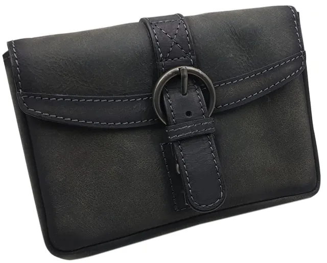 myledershop Gürtel-/Taschen marsupio in pelle di bufalo grigio vintage