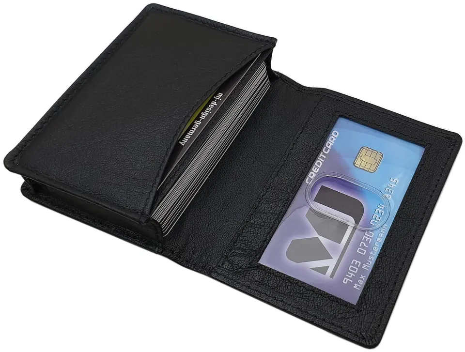 myledershop Kredit- und Visitenkartenetuis porta carte MJ-Design-Germany bufalo nero RFID