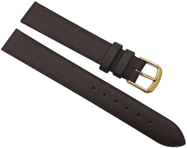 myledershop Uhrenarmbänder cinturino orologio 15 mm marrone in pelle di vitello