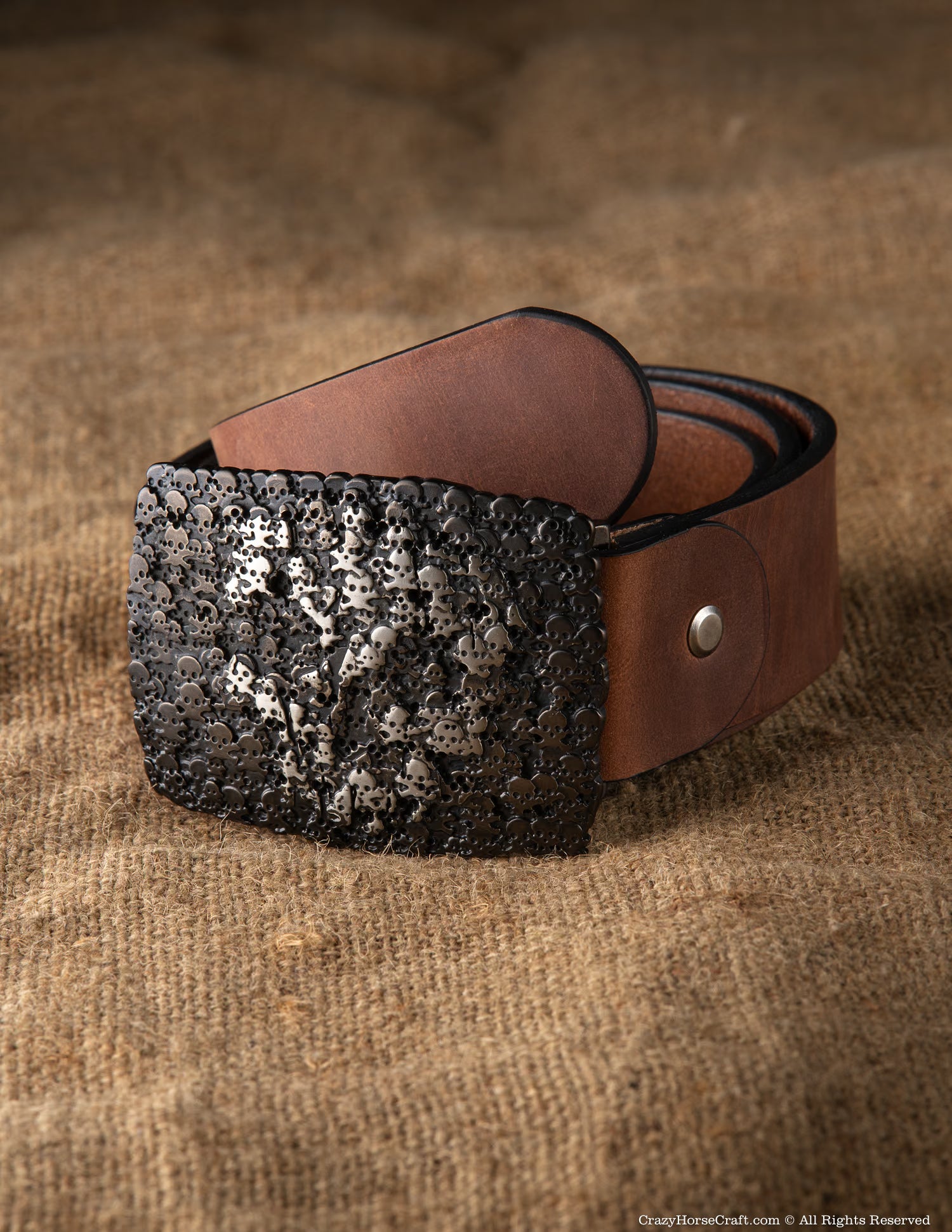 Crazy Horse Craft Belts Vegetable Tanned Leather Belt cintura in pelle marrone classico