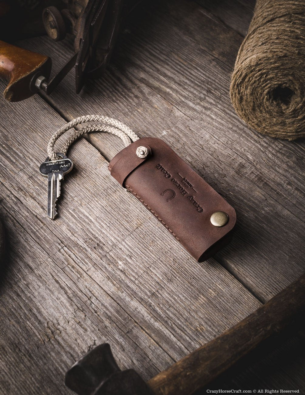 Crazy Horse Craft Key Holders portachiavi Wood Brown in pelle