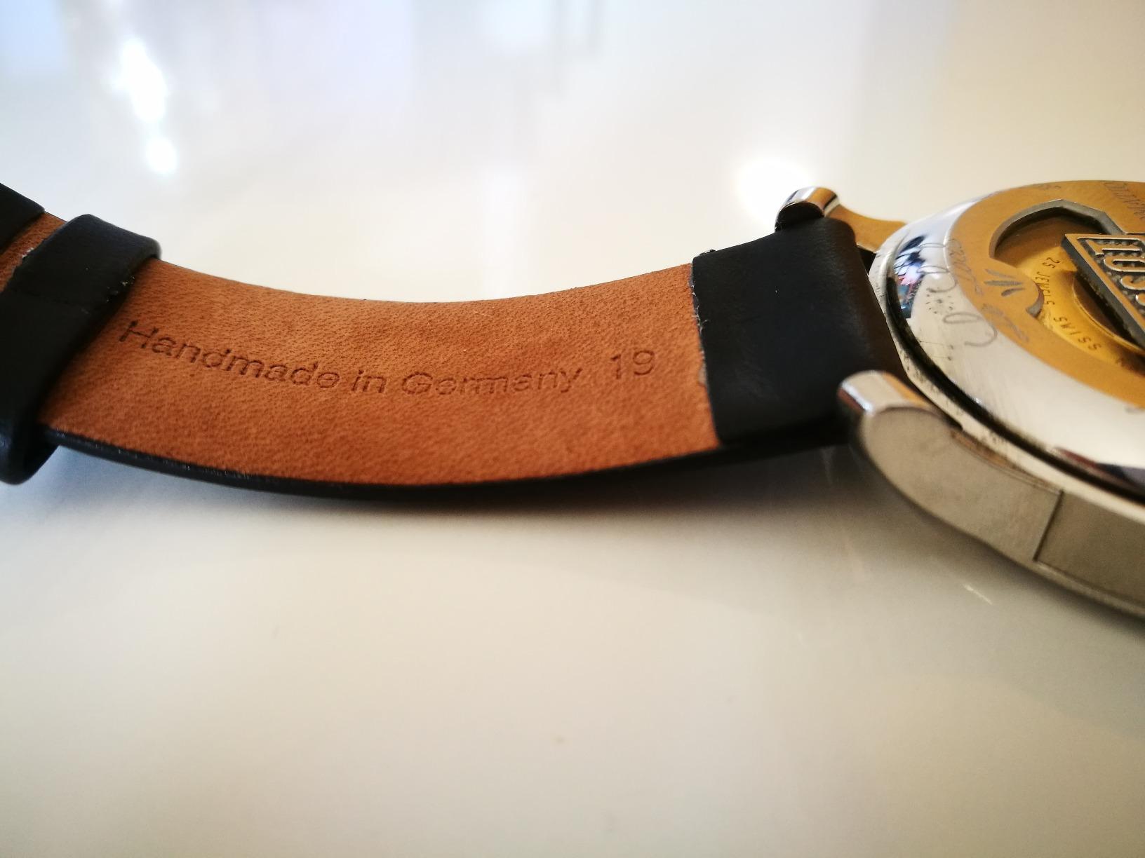 myledershop Uhrenarmbänder cinturino orologio 19 mm nero in vitello