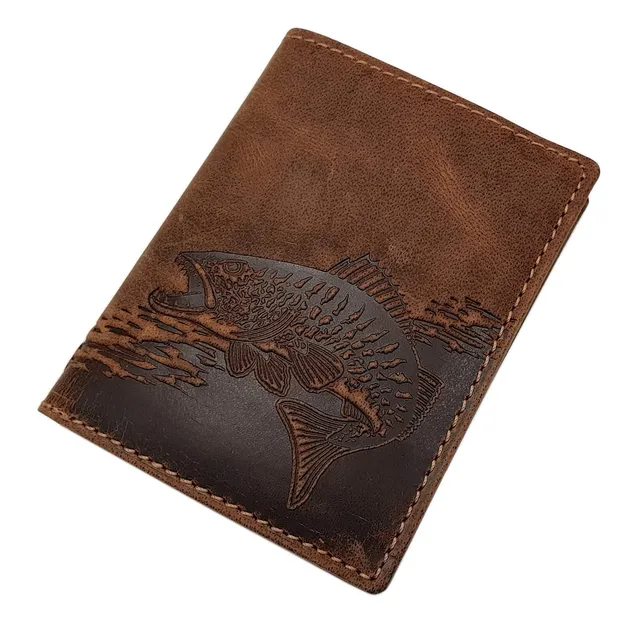 myledershop Herren Geldbörsen portafoglio pelle di bufalo marrone RFID