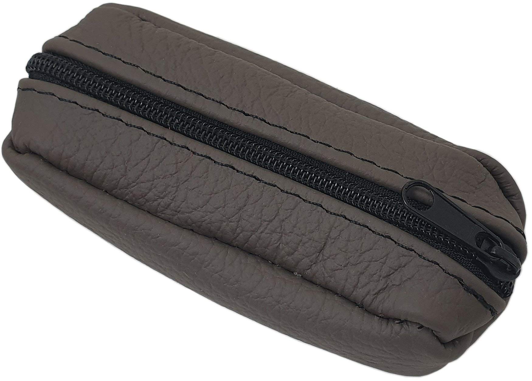 myledershop Schlüsseltaschen portachiavi in pelle nero con cerniera