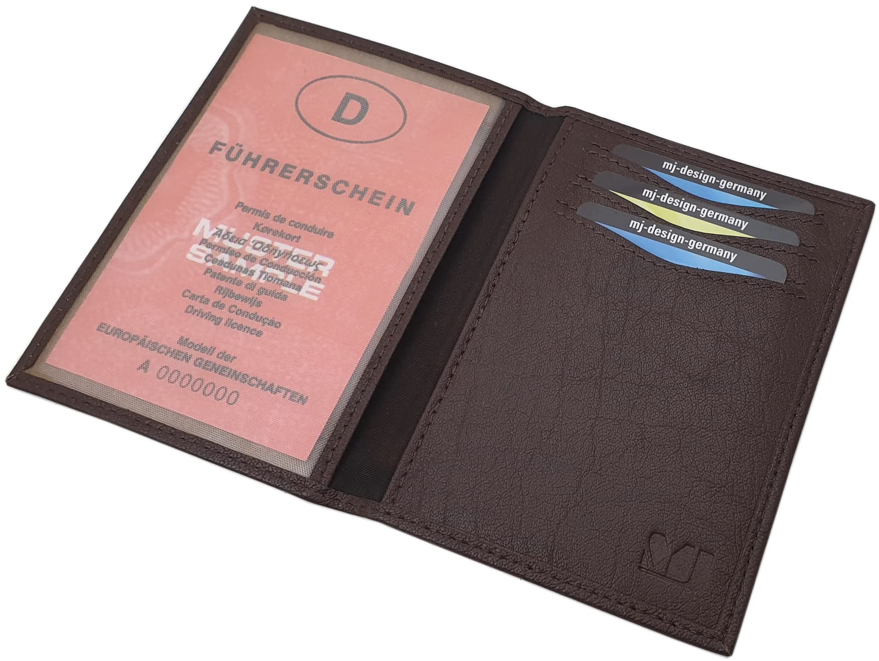 myledershop Karten- und Ausweisetuis porta carte Marrone RFID NFC