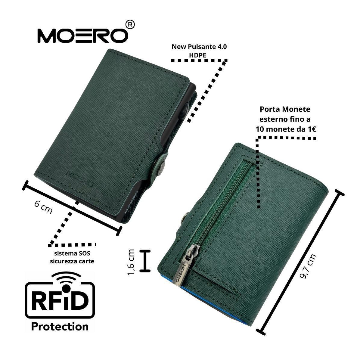 Moero Linea Classic Classic Zip Saffiano portafoglio Verde Foresta