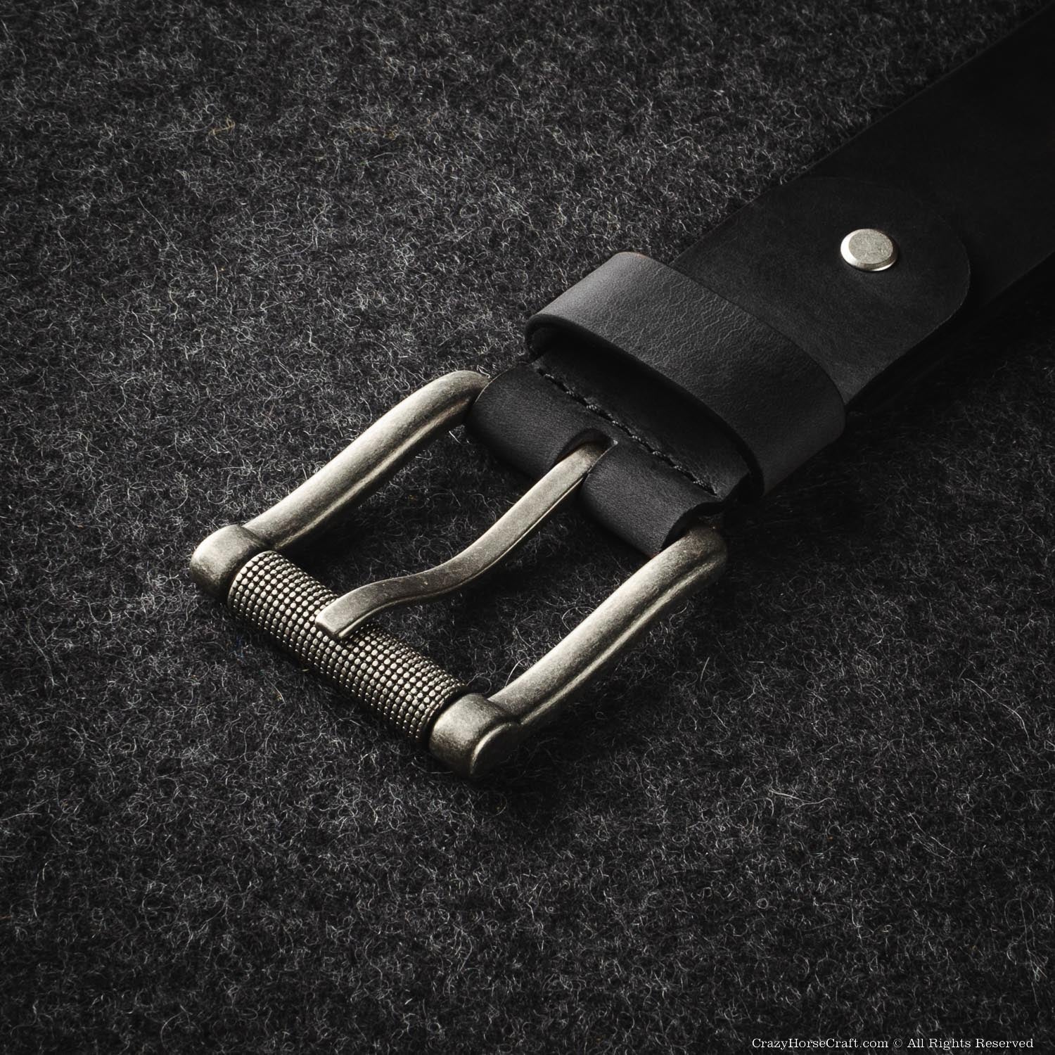 Crazy Horse Craft Belts cintura in pelle nera Carbon Black