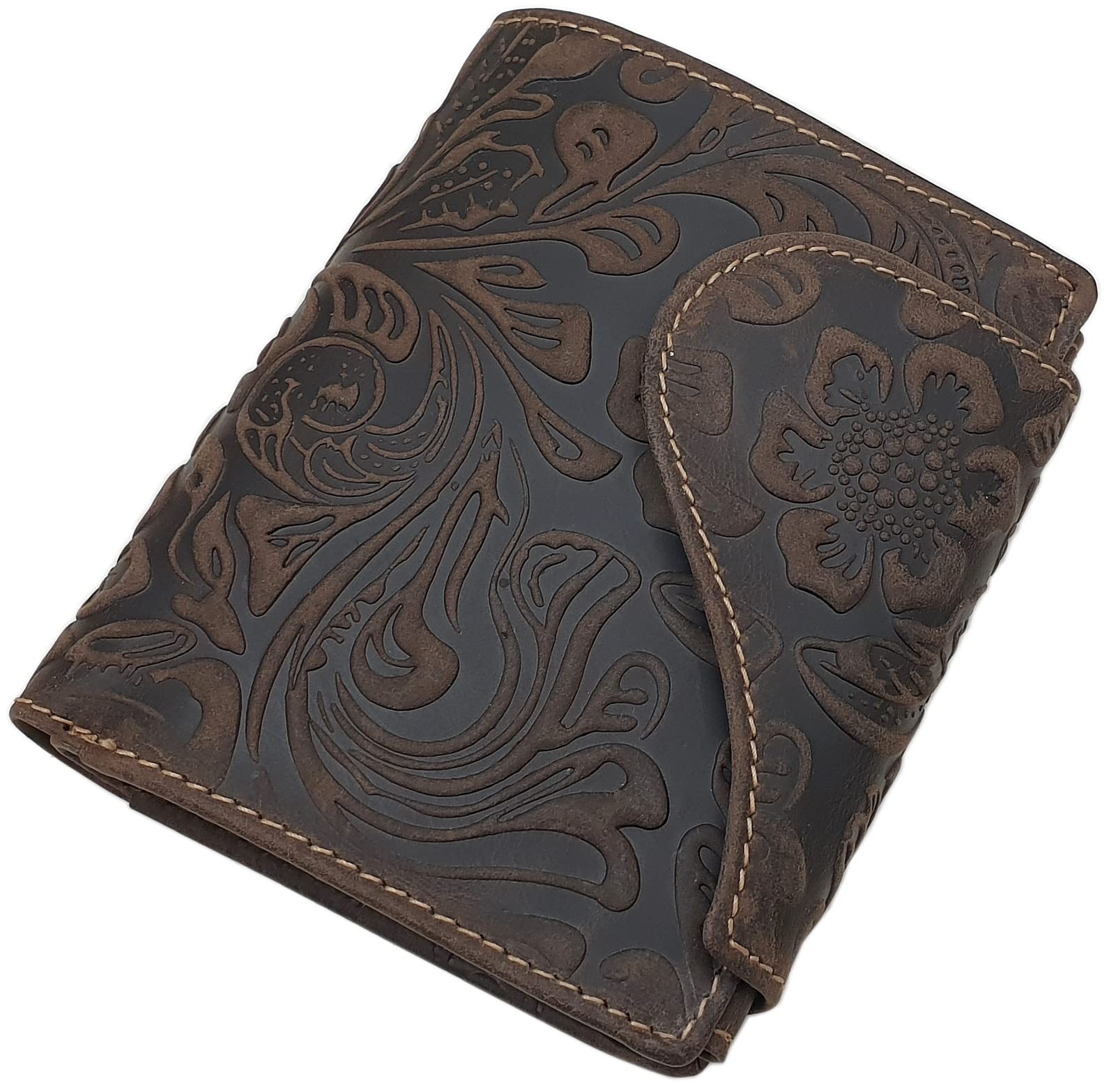 myledershop Damen Geldbörsen Vacchetta portafoglio donna Marrone RFID
