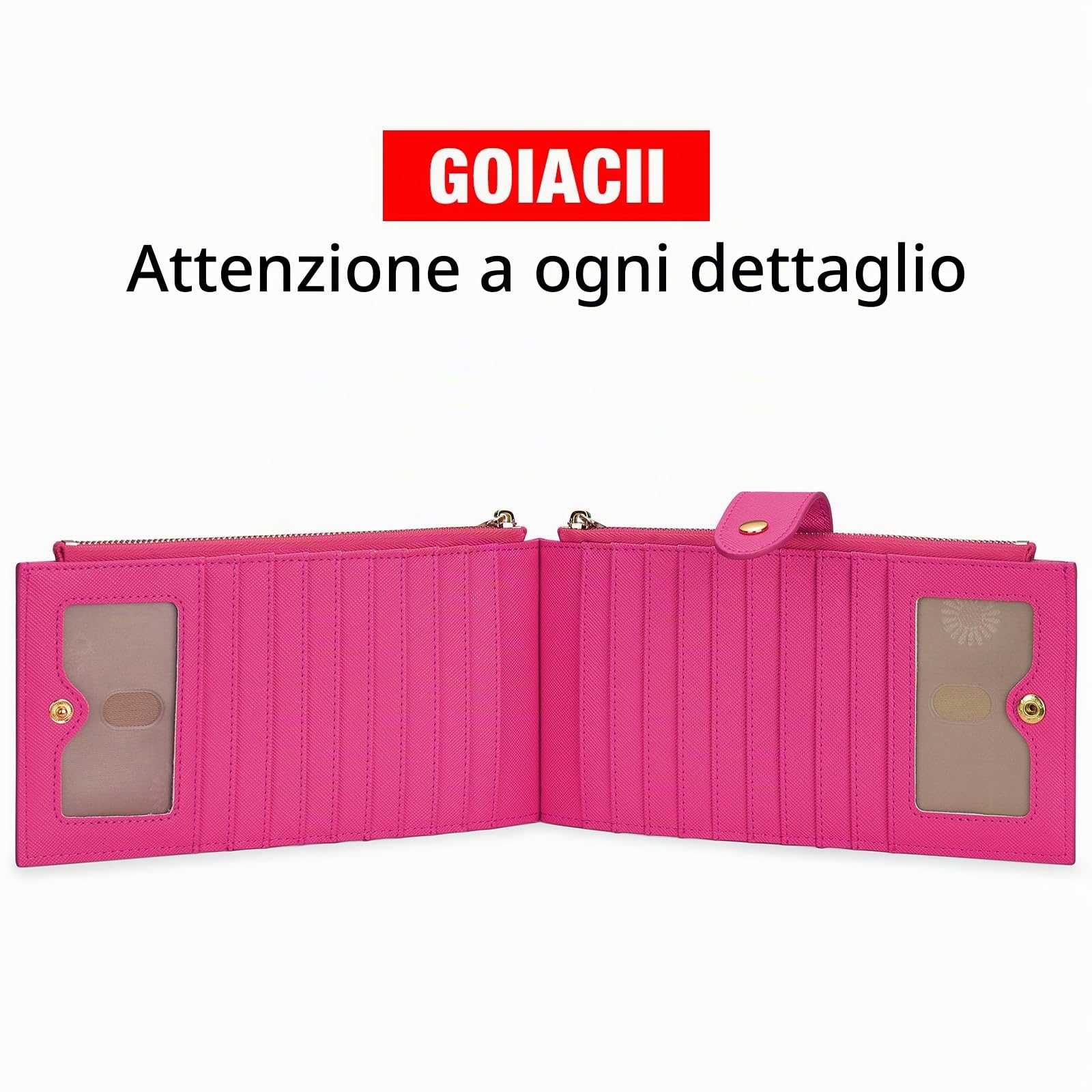 GOIACII WOMEN'S LARGE WALLET portafoglio grande da donna rosso RFID