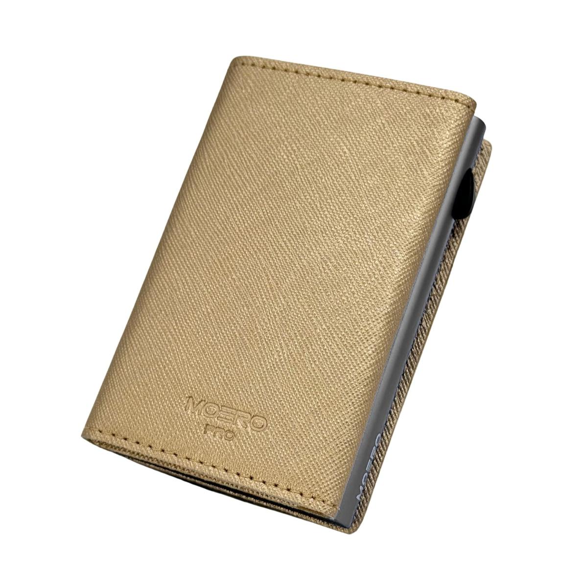 Moero Linea PRO Zip Saffiano portafoglio oro RFID
