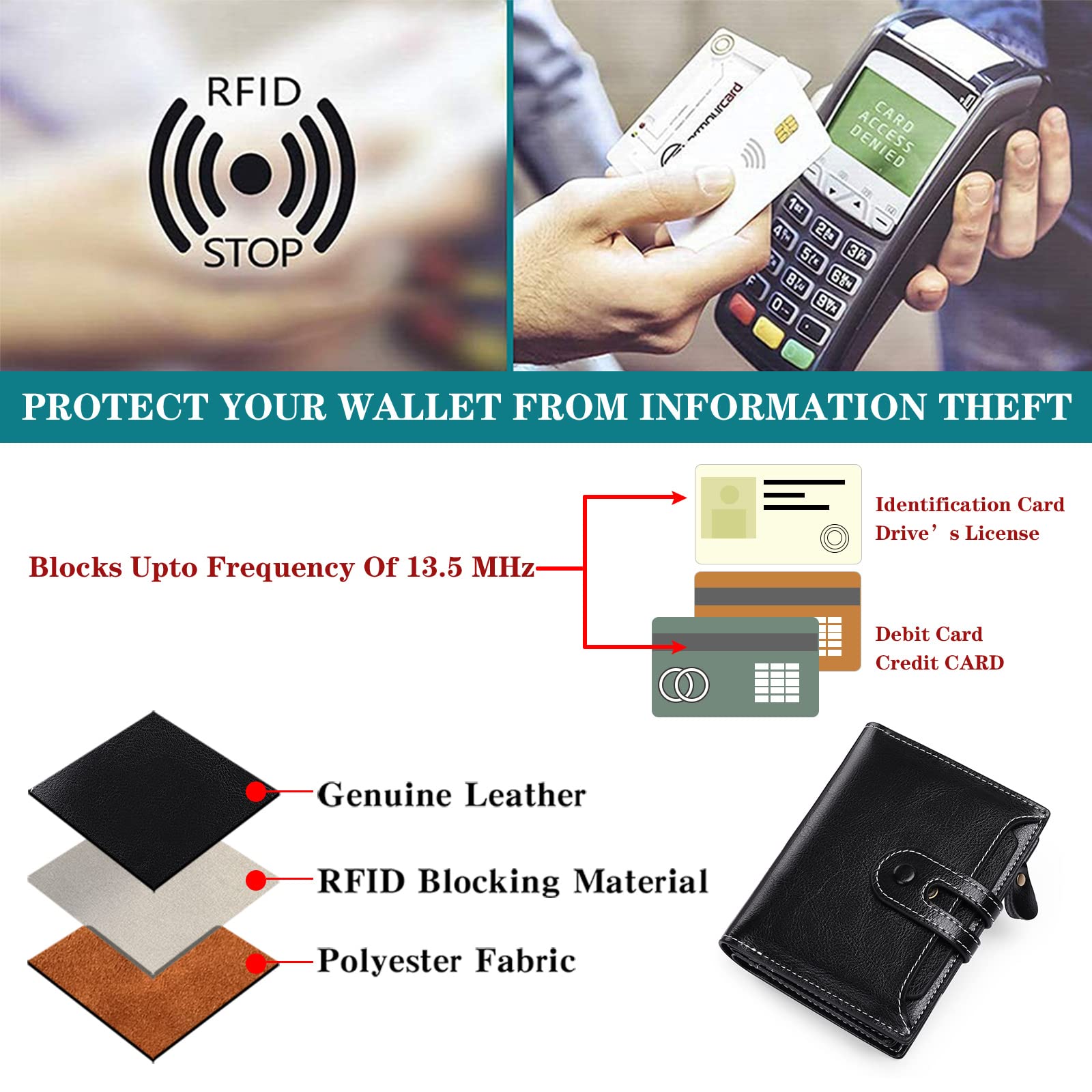 GOIACII SMALL WALLET Portafoglio donna piccolo RFID pelle