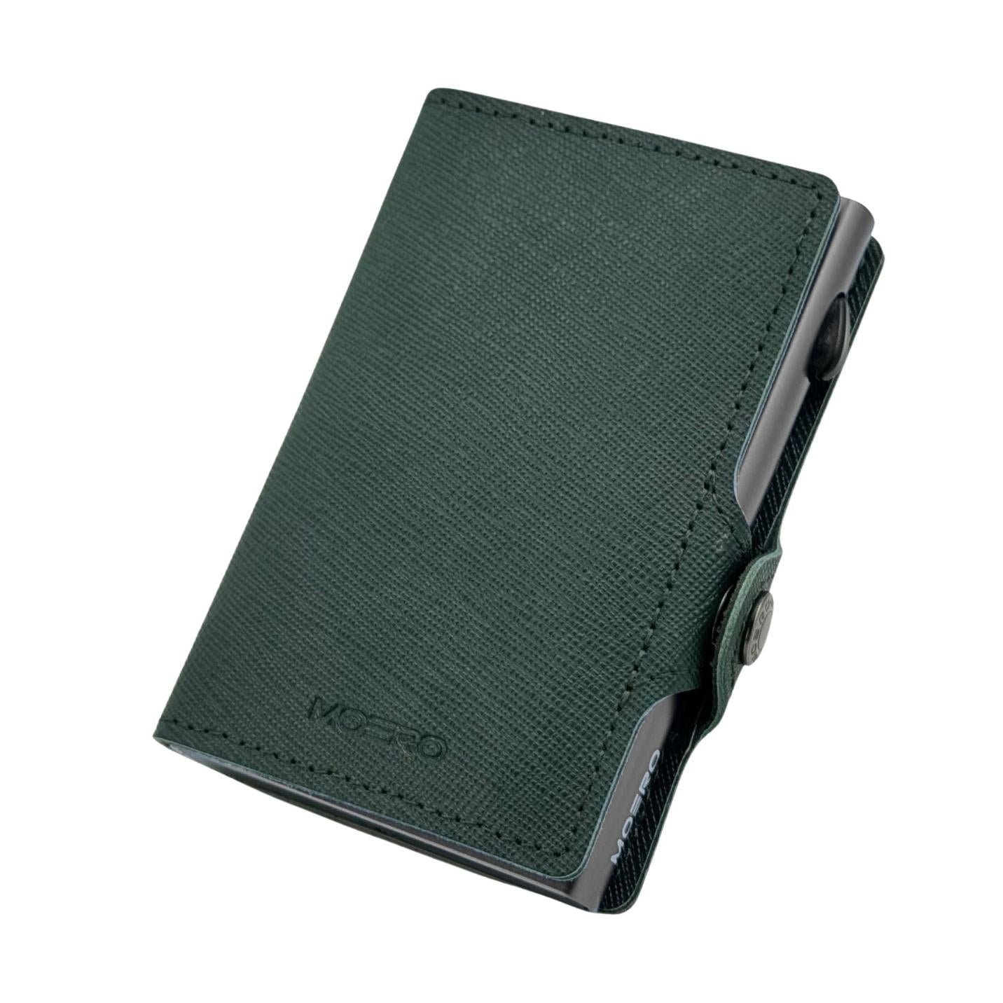Moero Linea Classic Classic Zip Saffiano portafoglio Verde Foresta