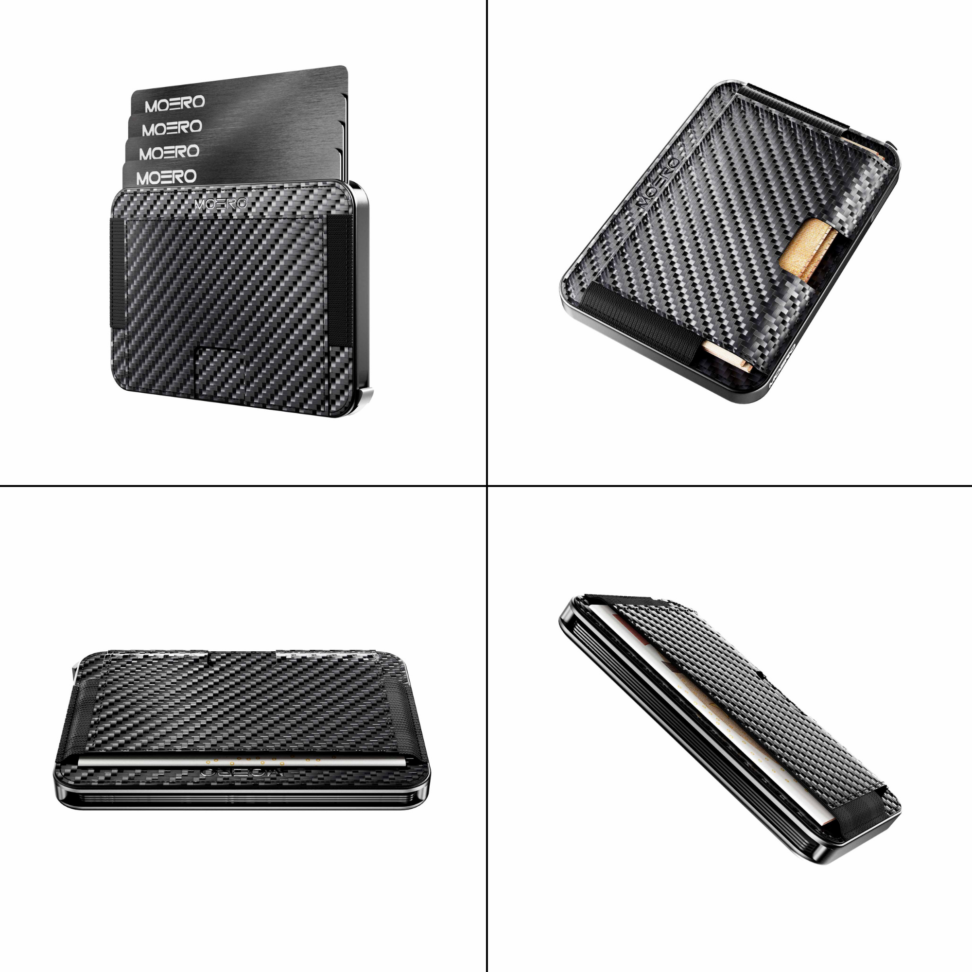 Moero Linea M2 Ultra Carbon MagSafe Wallet portafoglio Black RFID