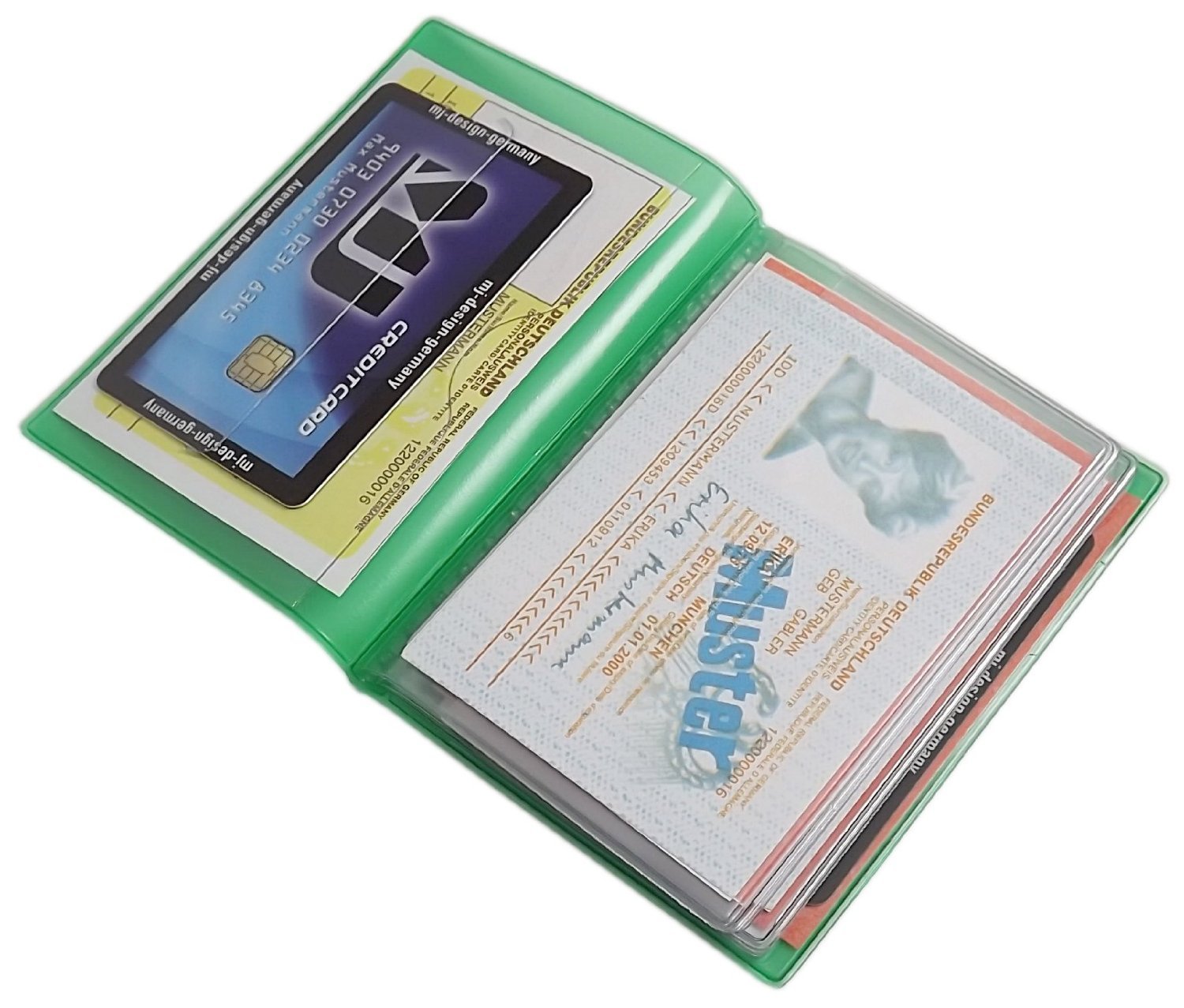 myledershop Karten- und Ausweisetuis MJ-Design-Germany porta carte 12 scomparti colori assortiti