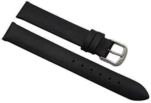 myledershop Uhrenarmbänder cinturino orologio 15 mm nero pelle vitello