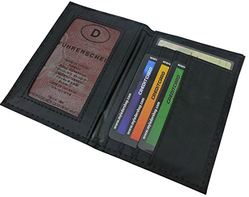 myledershop Karten- und Ausweisetuis portadocumenti nero 6 scomparti