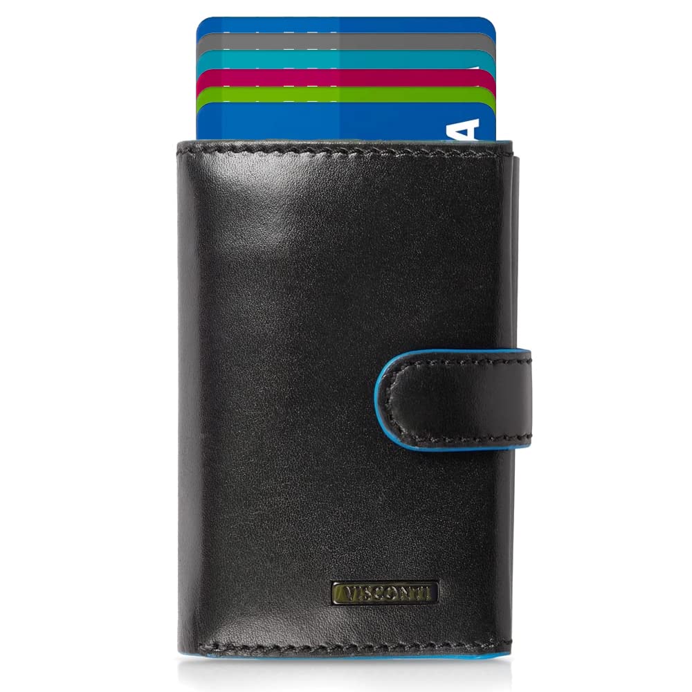 Visconti Slim portafoglio porta carte nero blu RFID