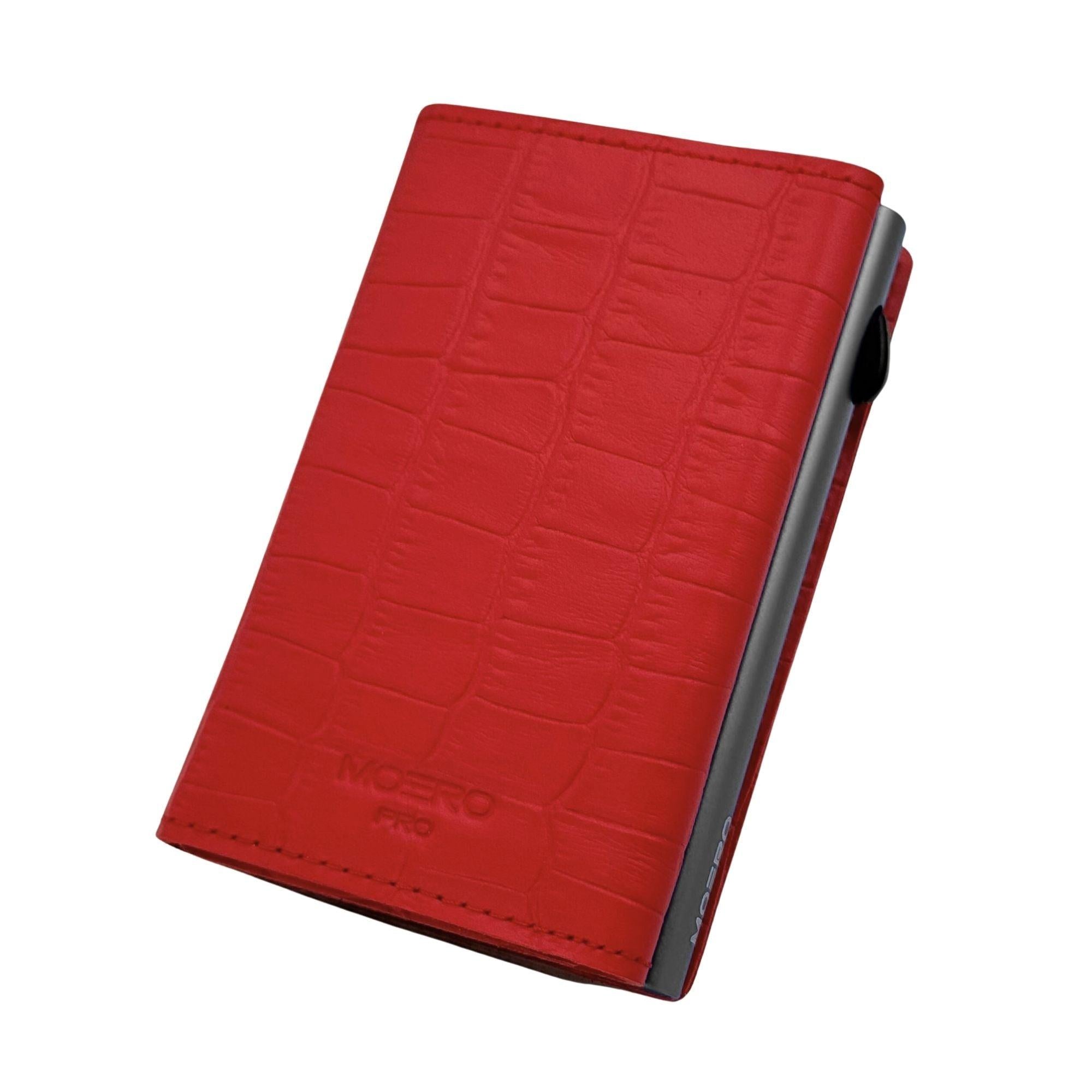 Moero Linea PRO Zip Croco portafoglio rosso con portamonete