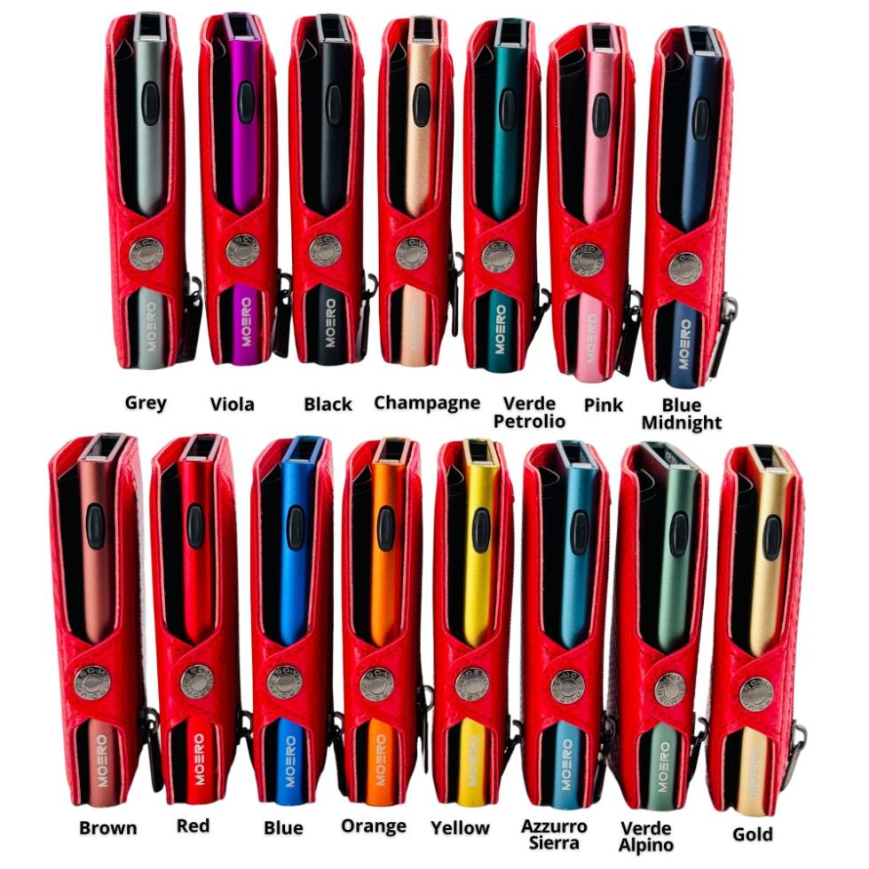 Moero Linea Classic Classic Zip Carbon portafoglio rosso con zip RFID