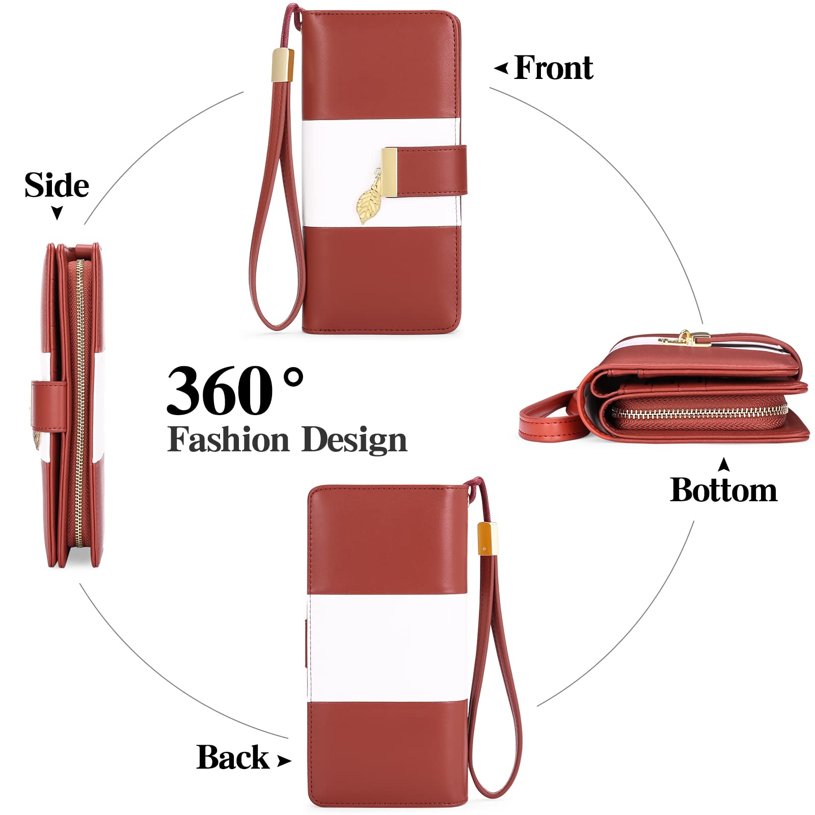 GOIACII WOMEN'S LARGE WALLET portafoglio lungo da donna con cerniera RFID