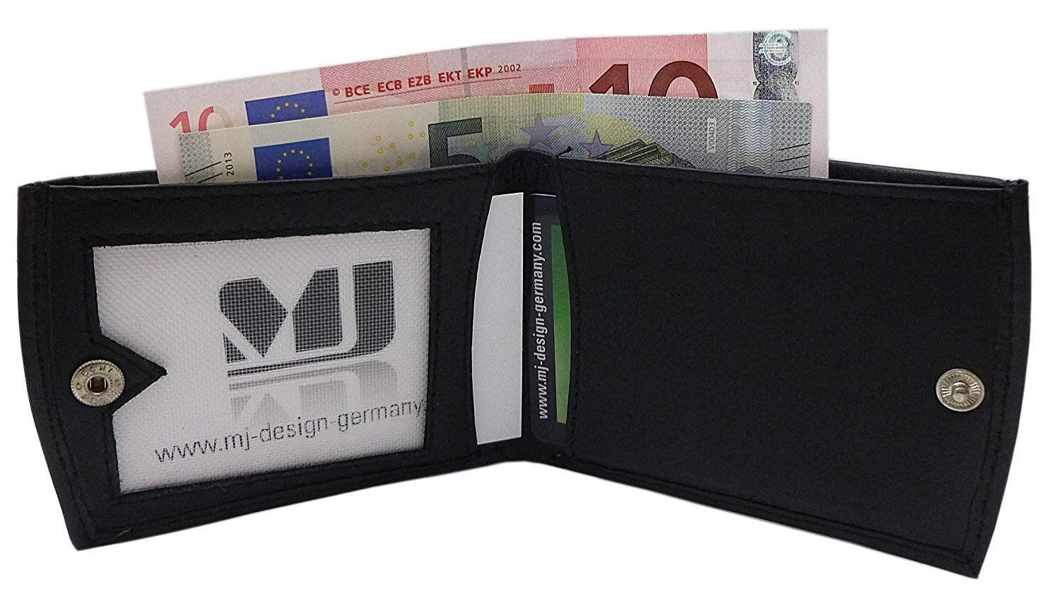 myledershop Münzbörsen MJ-Design-Germany portamonete nero pelle vitello