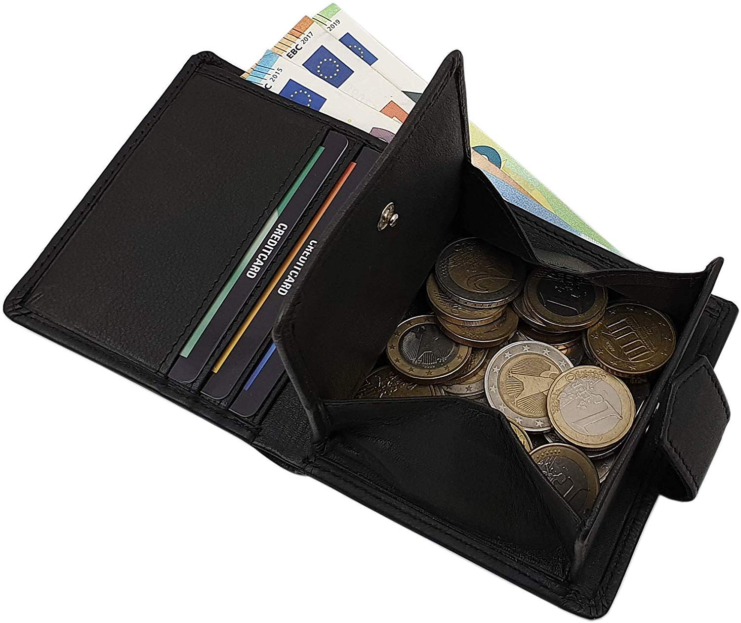 myledershop Münzbörsen Wiener Schachtel portamonete nero in nappa