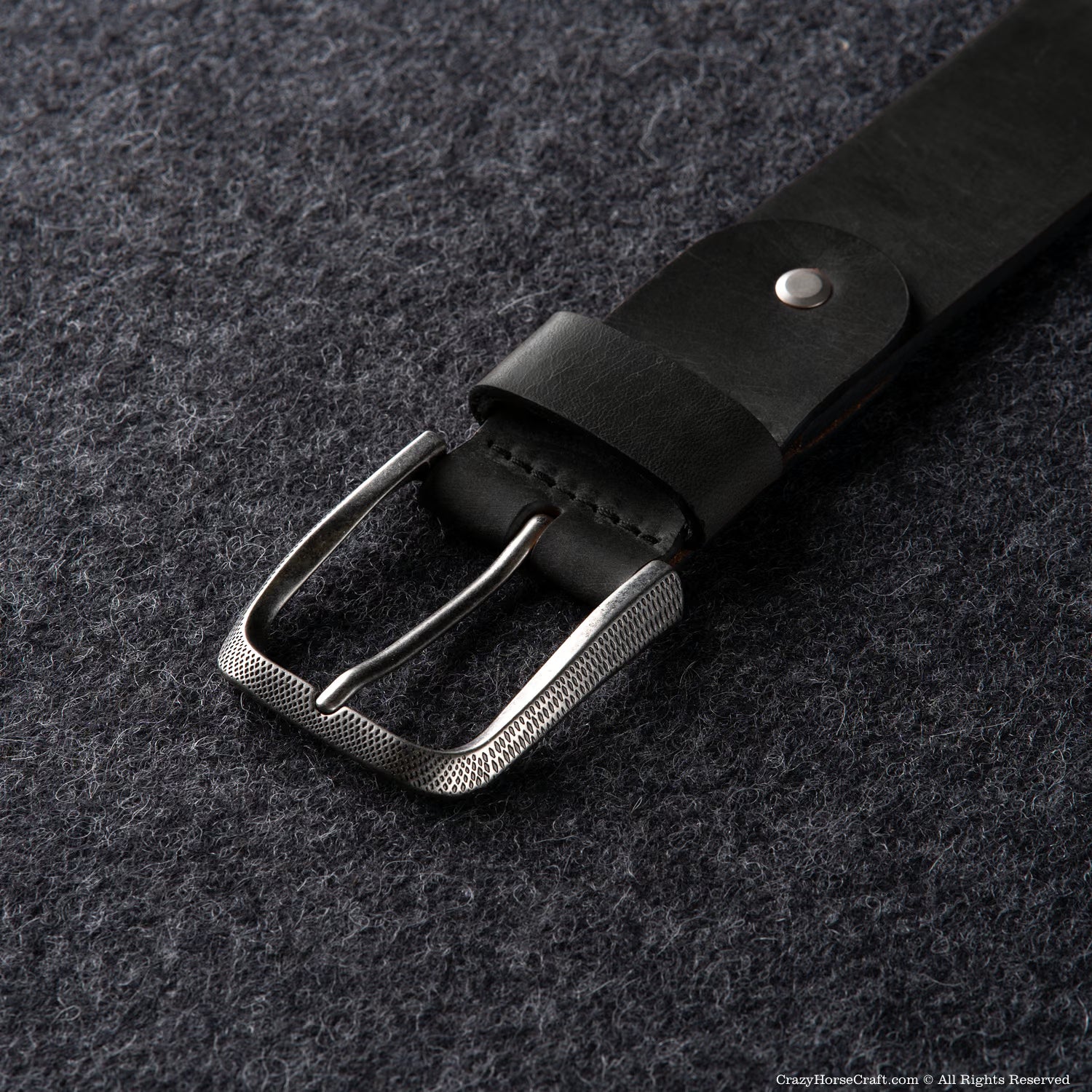 Crazy Horse Craft Belts Vegetable Tanned Leather Belt cintura Carbon Black