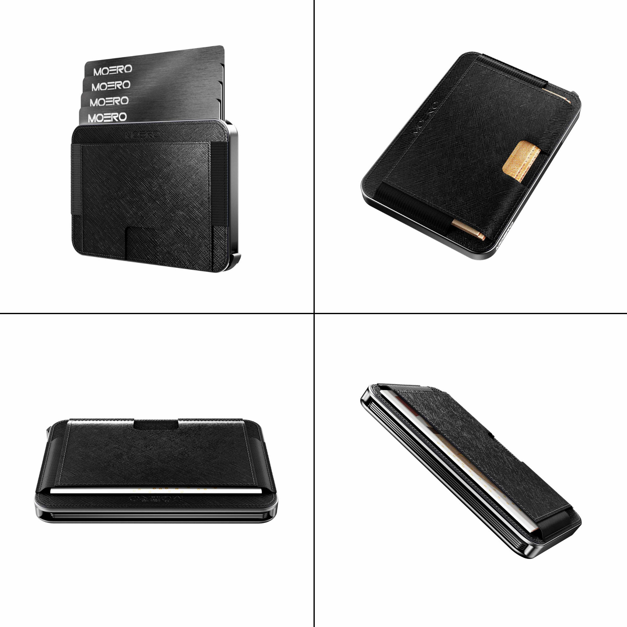 Moero Linea M2 Ultra Saffiano portafoglio MagSafe nero Find My