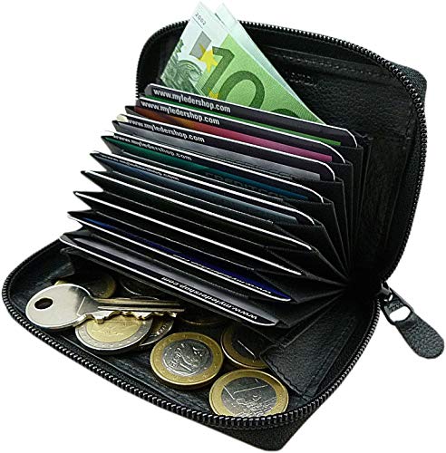 myledershop Kredit- und Visitenkartenetuis portacarte nero in vacchetta