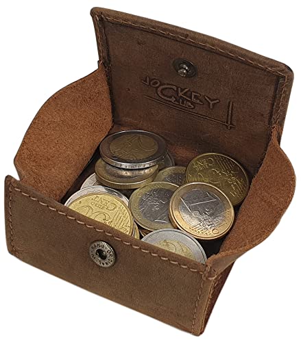 myledershop Münzbörsen portamonete viennese pelle di bufalo cognac