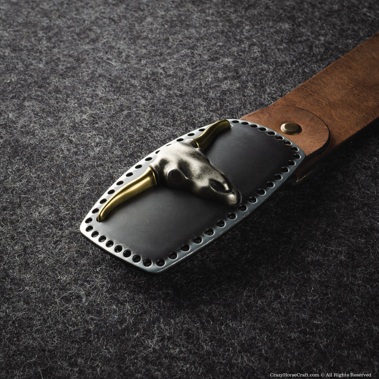Crazy Horse Craft Belts cintura in pelle marrone classico XS