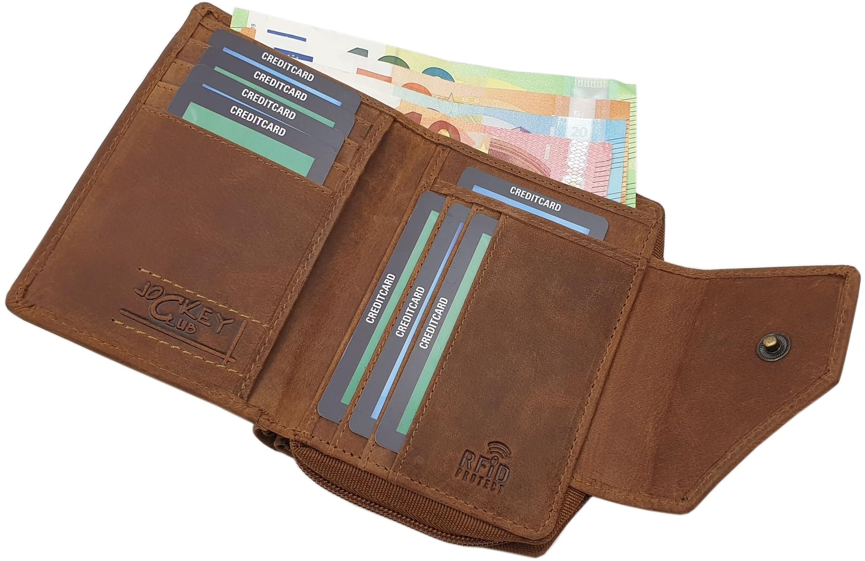 myledershop Damen Geldbörsen portafoglio verticale motivo gatto RFID NFC